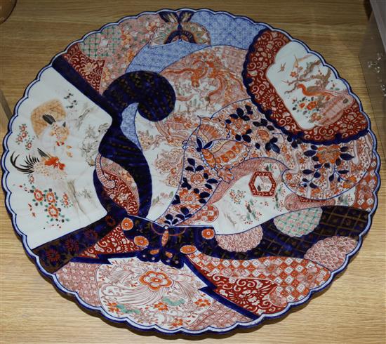 A large Imari plate, A.F W.55cm